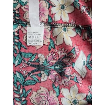 SHEIN Floral Print Wrap Dress Midi Short Sleeve Boho - Thumbnail 4