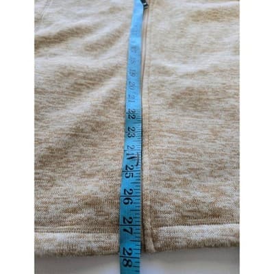 Mens Zip Up Sweater Marled Tan Beige Knit Casual Comfort Size M - Thumbnail 6