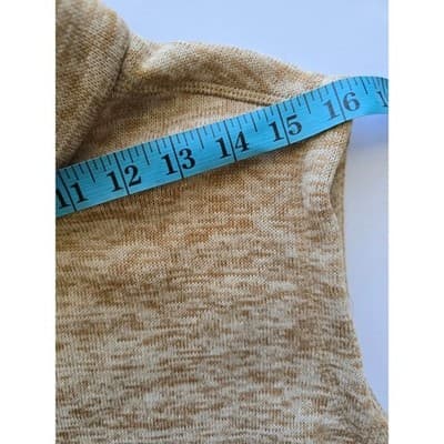 Mens Zip Up Sweater Marled Tan Beige Knit Casual Comfort Size M - Thumbnail 8