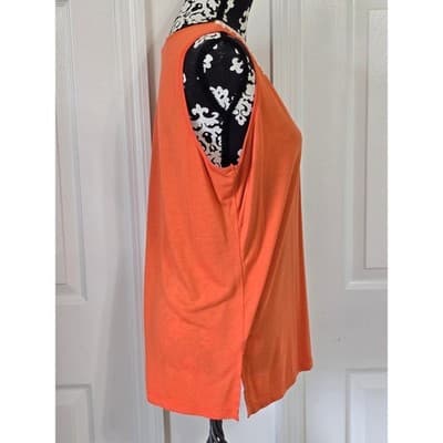 Liz Claiborne Orange Rayon Polyester Blend Top Women's Size L - Thumbnail 9