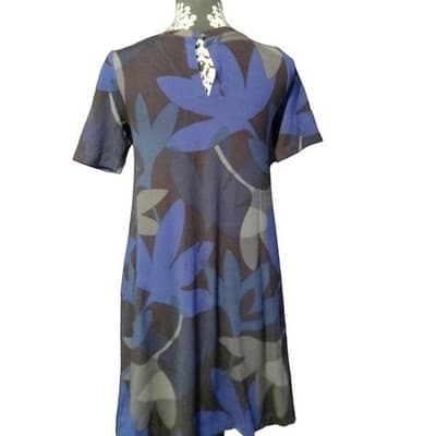 Loft Outlet Womens Floral Short Sleeve Midi Dress Scoop Neck Petite Size XSP - Thumbnail 4