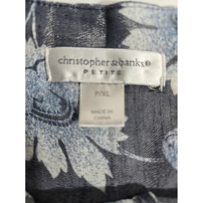 christopher & banks Petite PXL Floral Stripe 3/4 Sleeve V-Neck Tunic Top - Thumbnail 3