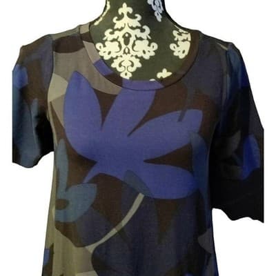 Loft Outlet Womens Floral Short Sleeve Midi Dress Scoop Neck Petite Size XSP - Thumbnail 3