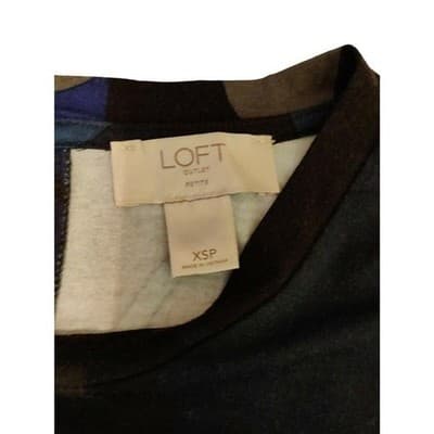 Loft Outlet Womens Floral Short Sleeve Midi Dress Scoop Neck Petite Size XSP - Thumbnail 5