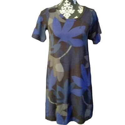 Loft Outlet Womens Floral Short Sleeve Midi Dress Scoop Neck Petite Size XSP - Thumbnail 2