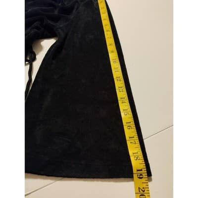 Raviya Womens Velvet Hoodie Dress V-Neck Black 3/4 Sleeve Cotton Size Large - Thumbnail 9