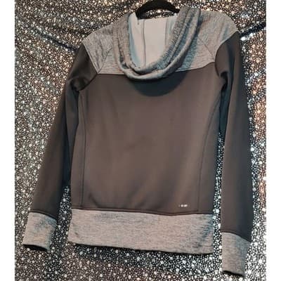 Adidas Climawarm Hoodie Womens XS Black Grey Neon Green Pullover Thumbholes - Thumbnail 8