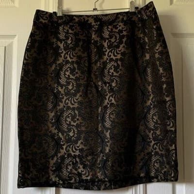 Worthington Women's Black/Gold Jacquard Pencil Skirt Size 16 Formal - Thumbnail 10