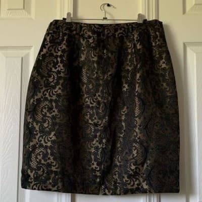 Worthington Women's Black/Gold Jacquard Pencil Skirt Size 16 Formal - Thumbnail 11