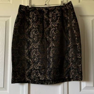 Worthington Women's Black/Gold Jacquard Pencil Skirt Size 16 Formal - Thumbnail 8