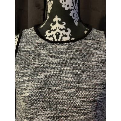 Loft Outlet Petite Sleeveless Swing Tank Dress Zipped Gray Size XSP - Thumbnail 3