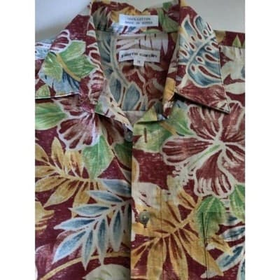 Pierre Cardin Mens Hawaiian Short Sleeve Button Shirt Floral 100% Cotton Size M - Image 1
