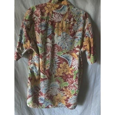 Pierre Cardin Mens Hawaiian Short Sleeve Button Shirt Floral 100% Cotton Size M - Thumbnail 5