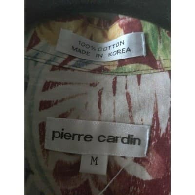 Pierre Cardin Mens Hawaiian Short Sleeve Button Shirt Floral 100% Cotton Size M - Thumbnail 6