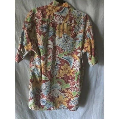 Pierre Cardin Mens Hawaiian Short Sleeve Button Shirt Floral 100% Cotton Size M - Thumbnail 11