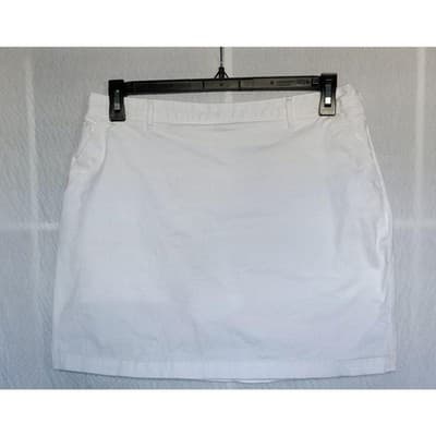 Dockers White Tennis Skort Mini Skirt Women's Size 14P Zipper Cotton Stretch - Image 1