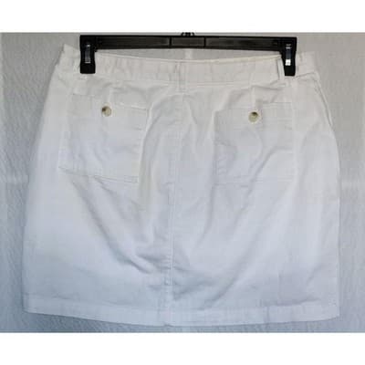 Dockers White Tennis Skort Mini Skirt Women's Size 14P Zipper Cotton Stretch - Thumbnail 2