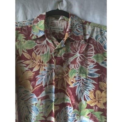 Pierre Cardin Mens Hawaiian Short Sleeve Button Shirt Floral 100% Cotton Size M - Thumbnail 4