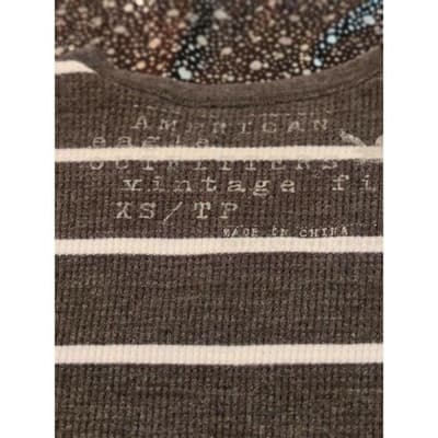 American Eagle Mens Vintage Fit Shirt Striped Long Sleeve T-Shirt Size XS - Thumbnail 9