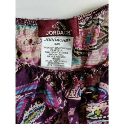 Jordache Juniors Top Blouse Sheer Pullover Bell 3/4 Sleeve Round Neck XL - Thumbnail 8