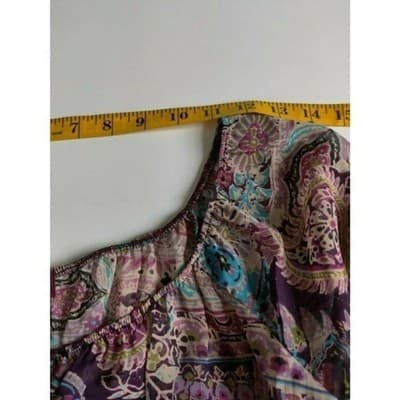 Jordache Juniors Top Blouse Sheer Pullover Bell 3/4 Sleeve Round Neck XL - Thumbnail 9