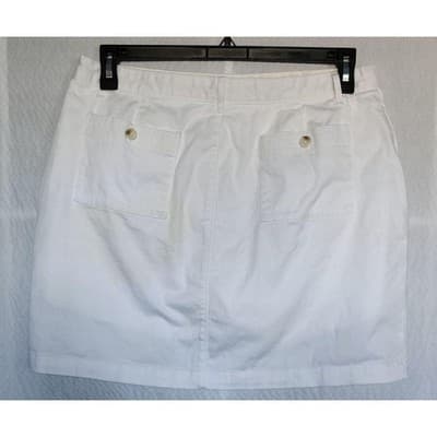 Dockers White Tennis Skort Mini Skirt Women's Size 14P Zipper Cotton Stretch - Thumbnail 6