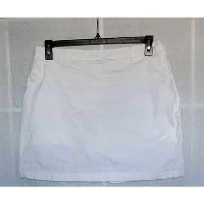 Dockers White Tennis Skort Mini Skirt Women's Size 14P Zipper Cotton Stretch - Thumbnail 7