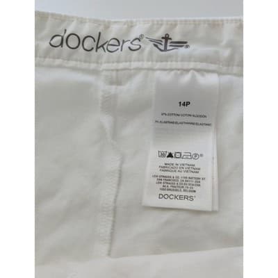 Dockers White Tennis Skort Mini Skirt Women's Size 14P Zipper Cotton Stretch - Thumbnail 3