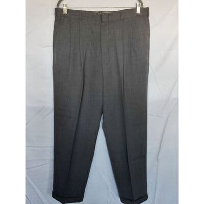 Slates Dress Pants Slacks 36x32 Relaxed Fit Men's 36 X 29 Gray - Thumbnail 4