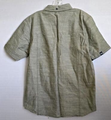 LRG Men's XL Green Military Button-Down Short Sleeve Woven Shirt - Thumbnail 2