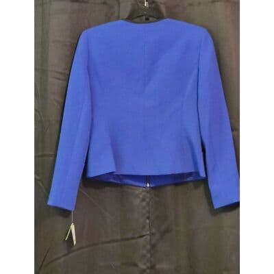 New Kasper Womens Full Zip Jacket Long Sleeve Celeste/Black Size 4P - Thumbnail 3