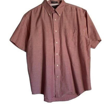 Arrow Classic Fit Beige Easy Care Casual Button Down Shirt Men Size L Oxford - Thumbnail 2