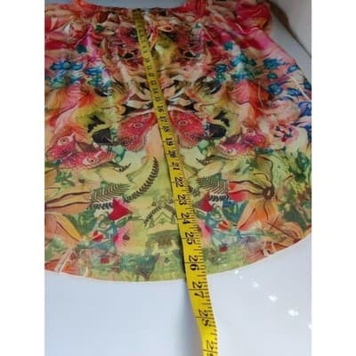 Live and Let Live Women Short Sleeve Blouse Top Orange & Yellow Floral Sz M - Thumbnail 11