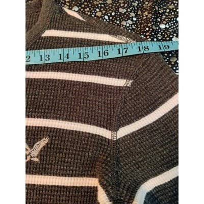 American Eagle Mens Vintage Fit Shirt Striped Long Sleeve T-Shirt Size XS - Thumbnail 8