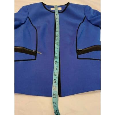 New Kasper Womens Full Zip Jacket Long Sleeve Celeste/Black Size 4P - Thumbnail 7