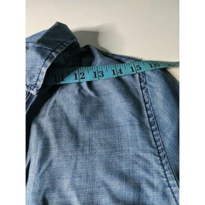 Velvet Heart Womens Tencel Shirt Roll Tap Sleeve V-Neck Collared Blue Size Small - Thumbnail 7