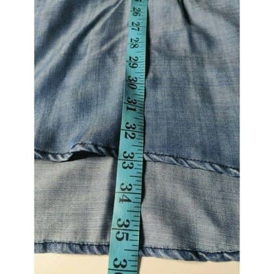 Velvet Heart Womens Tencel Shirt Roll Tap Sleeve V-Neck Collared Blue Size Small - Thumbnail 10