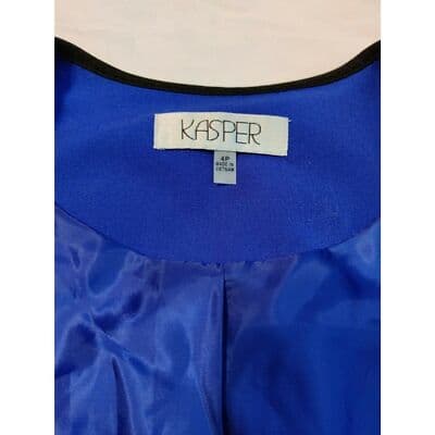 New Kasper Womens Full Zip Jacket Long Sleeve Celeste/Black Size 4P - Thumbnail 9