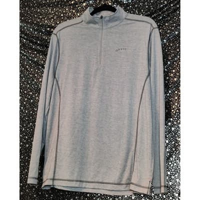 Orvis Classic Collection Mens 1/4 Zip Shirt Pullover Long Sleeve Gray Size M - Image 1