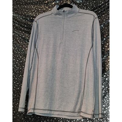 Orvis Classic Collection Mens 1/4 Zip Shirt Pullover Long Sleeve Gray Size M - Thumbnail 2