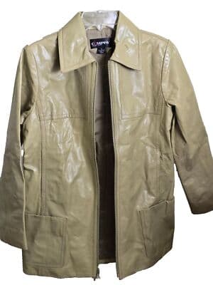 Company Ellen Tracy Womens Sz 8 Leather Jacket Field Coat Style Fully Lined - Thumbnail 3