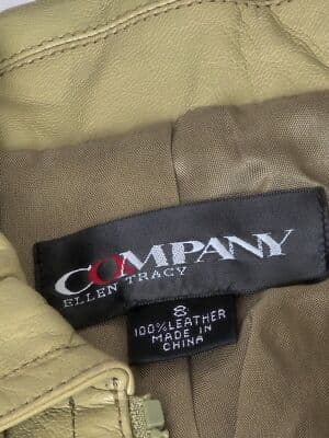 Company Ellen Tracy Womens Sz 8 Leather Jacket Field Coat Style Fully Lined - Thumbnail 10