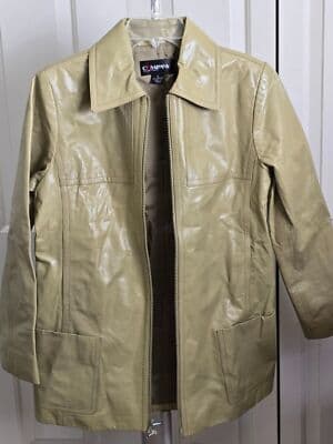 Company Ellen Tracy Womens Sz 8 Leather Jacket Field Coat Style Fully Lined - Thumbnail 9