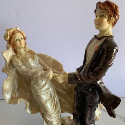 Vintage Dancing Wedding Couple 10 1/2 Tall - Thumbnail 7