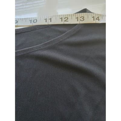 Women XS Cache Black Ruched Detail Cap Sleeve Elegant Chic Top - Thumbnail 5