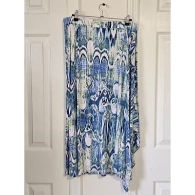 Womens Chico Blue White Abstract Print Knit Shirt size 1 - Thumbnail 11