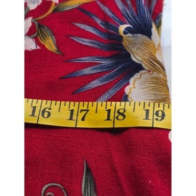 Impressions Workshop Womens Red Blue Floral Print Button Up Dress Size L - Thumbnail 6