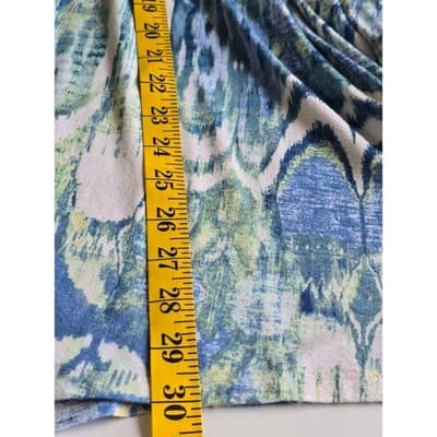 Womens Chico Blue White Abstract Print Knit Shirt size 1 - Thumbnail 5