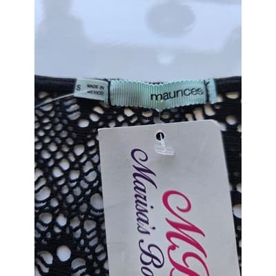 Maurices Black Lace Back Tank Top Women's Size S Graphic Print - Thumbnail 3