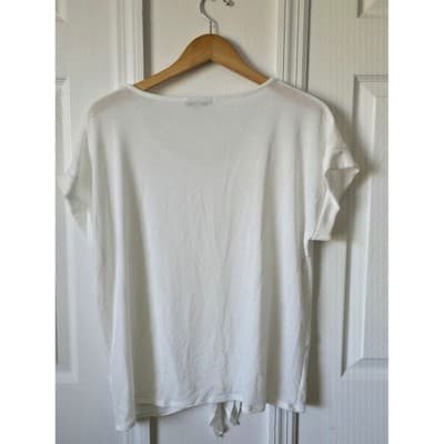 Set The Stage White Short Sleeve Tie Back Lightweight Knit Top XL - Thumbnail 2